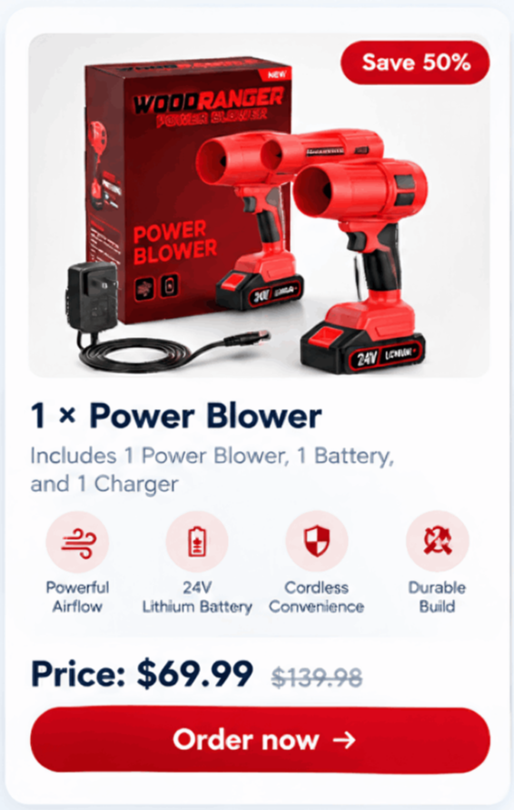 Woodranger Leaf Blower offer price